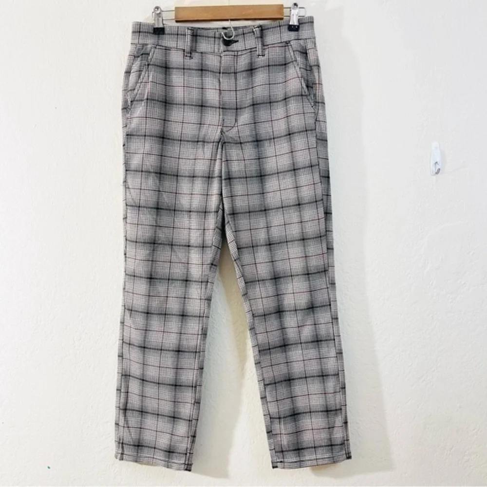 American Eagle Stretch Super High Rise Skinny Trousers 6 Black/White Pockets